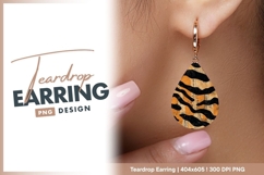Abstract grunge tiger stripes teardrop earring Product Image 1