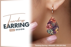 Elegant floral watercolor background for teardrop earring Product Image 1