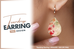 Vintage pink floral delicate grunge Teardrop Earring Product Image 1