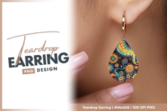 Abstract colorful artistic pattern with teardrop earring png Product Image 1