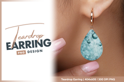 Aqua christmas baubles on grunge texture Teardrop Earring Product Image 1