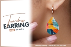 Abstract collage with geometric teardrop earring Product Image 1
