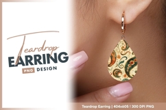 Vintage paisley pattern with floral teardrop earring Product Image 1
