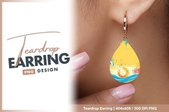 Summer beach vector artwork background with teardrop earring Product Image 1