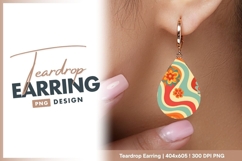 Retro flower power groovy pattern teardrop earring Product Image 1