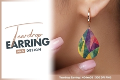 Colorful geometric grunge background teardrop earring Product Image 1