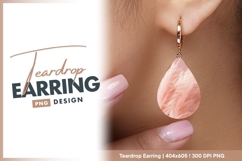 Pink pampas grass elegant floral teardrop earring png Product Image 1
