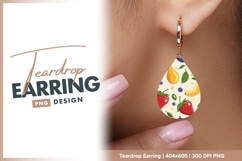 Colorful cartoon fruit pattern seamless teardrop earring png Product Image 1
