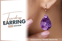 Lavender floral arrangement teardrop earring png Product Image 1