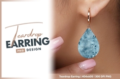 Blue floral texture background with teardrop earring png Product Image 1