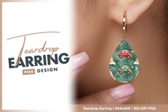 Christmas car tree seamless pattern teardrop earring Product Image 1