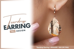 Autumn forest scene with colorful leaves teardrop earring Product Image 1