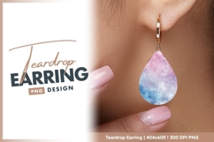 Watercolor winter background with teardrop earring Product Image 1