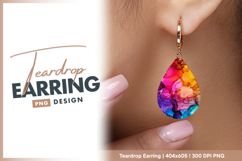 Colorful abstract ink painting alcohol ink Teardrop Earring Product Image 1