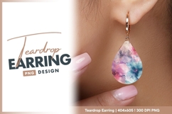 Watercolor flowers delicate floral teardrop earring Product Image 1