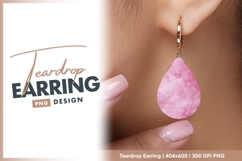 Pink watercolor texture abstract teardrop earring png Product Image 1