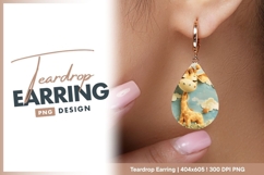 Cartoon giraffe against sky and cloud teardrop earring Product Image 1