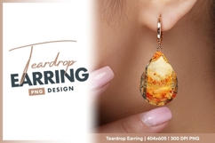 Autumn forest scenic paper art design teardrop earring Product Image 1