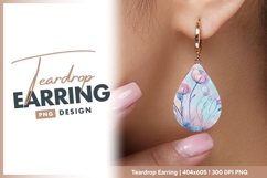 Abstract floral illustration with pastel teardrop earring Product Image 1