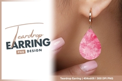 Pink watercolor texture background tender teardrop earring Product Image 1