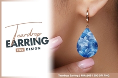 Blue floral background with elegant flower teardrop earring Product Image 1