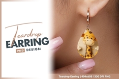 Cute cartoon giraffe teardrop earring png Product Image 1
