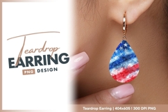 Watercolor american flag artistic patriotic teardrop earring Product Image 1