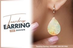 Watercolor floral background with teardrop earring png Product Image 1