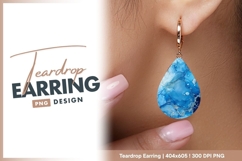 Blue abstract background ink effect with teardrop earring Product Image 1