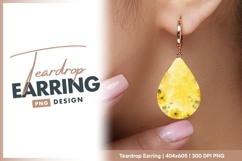 Yellow floral watercolor background with teardrop earring Product Image 1