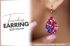 Colorful confetti party celebration teardrop earring png Product Image 1