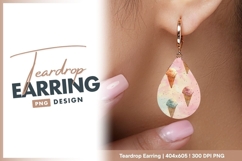 Colorful ice cream cones on pastel teardrop earring Product Image 1