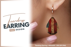 Distressed american flag grunge texture teardrop earring Product Image 1