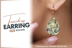Paisley Pattern with Swirls and Floral teardrop earring Product Image 1