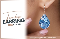 Blue and White Paper Flowers Arrangement teardrop earring Product Image 1