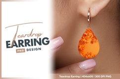 Orange Paper Flowers on Orange Background teardrop earring Product Image 1