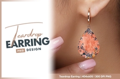 Floral Arrangement with Peach and Navy teardrop earring Product Image 1