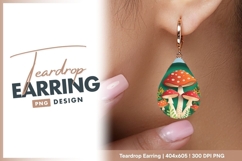 Paper Cutout Illustration of Red and teardrop earring Product Image 1