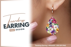 Colorful Floral Pattern with Various teardrop earring Product Image 1