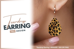 Leopard Print Pattern with Black Spots teardrop earring Product Image 1