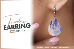 Purple wisteria blossoms on abstract Teardrop Earring Product Image 1