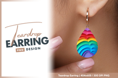 Rainbow paper layers with teardrop shape teardrop earring Product Image 1