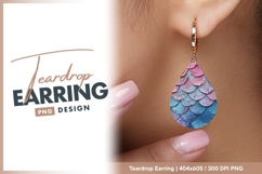 Pastel Painted Mermaid Scales Texture in teardrop earring Product Image 1