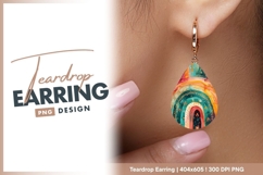 Colorful Abstract Rainbow Illustration with teardrop earring Product Image 1