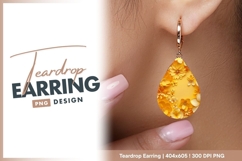 Yellow Paper Flowers on Yellow Background teardrop earring Product Image 1