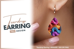 Abstract Colorful Wavy Forms with Textured teardrop earring Product Image 1