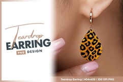 Leopard Print Pattern with Black and Gold teardrop earring Product Image 1