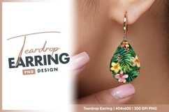 Watercolor Tropical Floral Pattern with teardrop earring Product Image 1