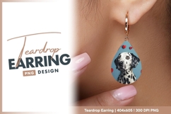 Dalmatian Dog with Black Spots and Red teardrop earring Product Image 1