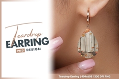 Autumn Forest Scene with Trees Mushrooms teardrop earring Product Image 1